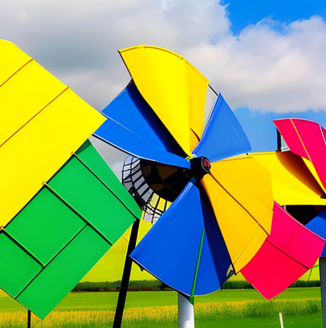 Moulins à vent colorés pour effrayer les pigeons