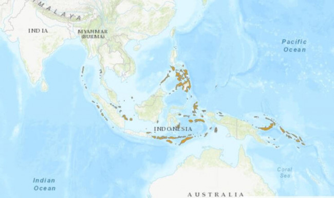Carte des habitats naturels du Nicobar de camail