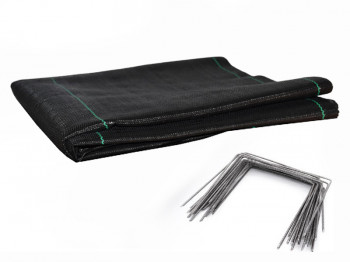 Kit : Toile de paillage 100g/m² noir + agrafes