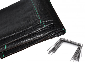 Kit : Toile de paillage 130g/m² noir + agrafes